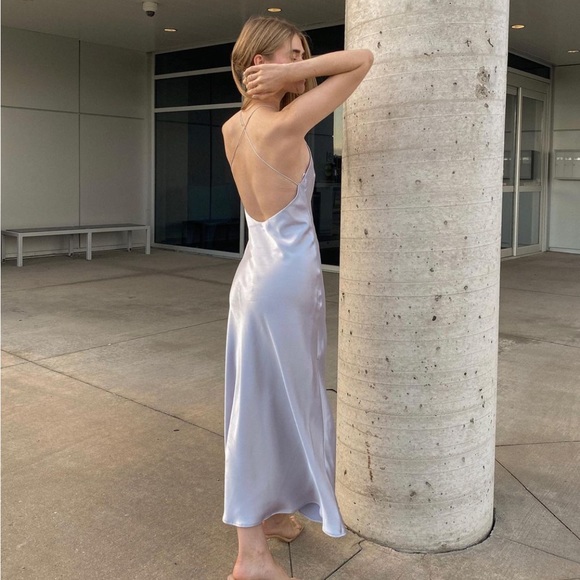 𝗡𝗪𝗧 𝗭𝗮𝗿𝗮 • Satin Dress With Spaghetti Straps - Picture 7 of 14